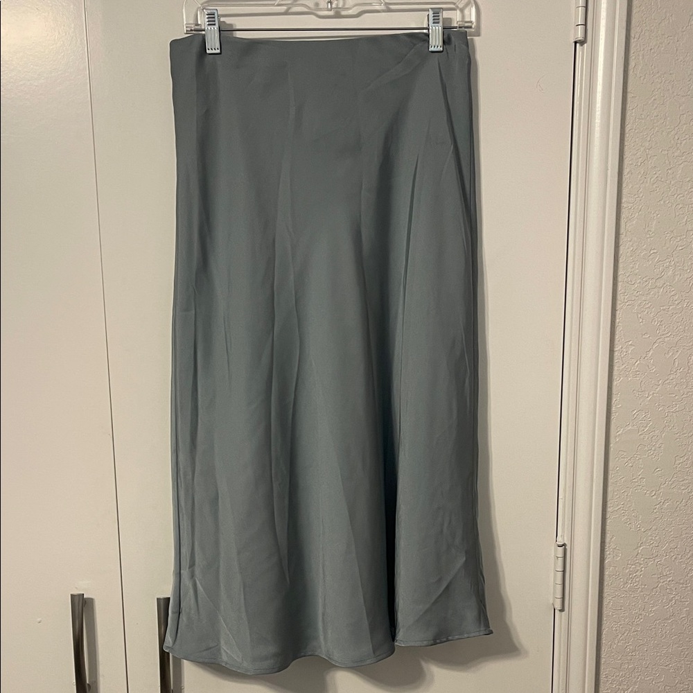 Elegant Blue/Gray Women's Silk Skirt
